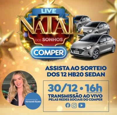 Apresentadora Fernanda Keulla anuncia a premiação do Comper em live